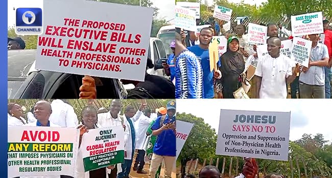 Health Workers Protest In Abuja Against Regulatory Bill