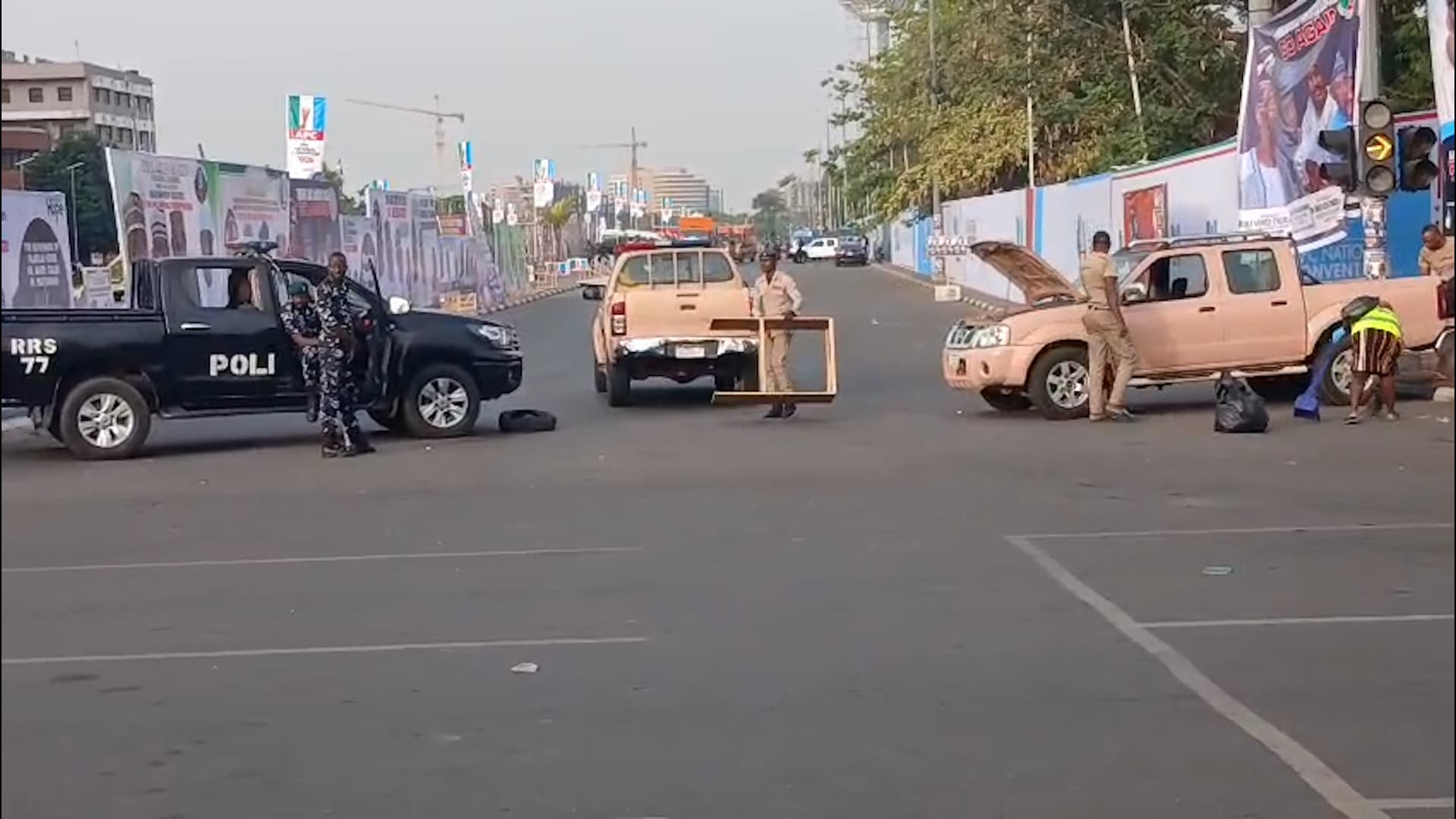 [PHOTOS] Security Tightened At Eagle Square As APC Readies For National Convention